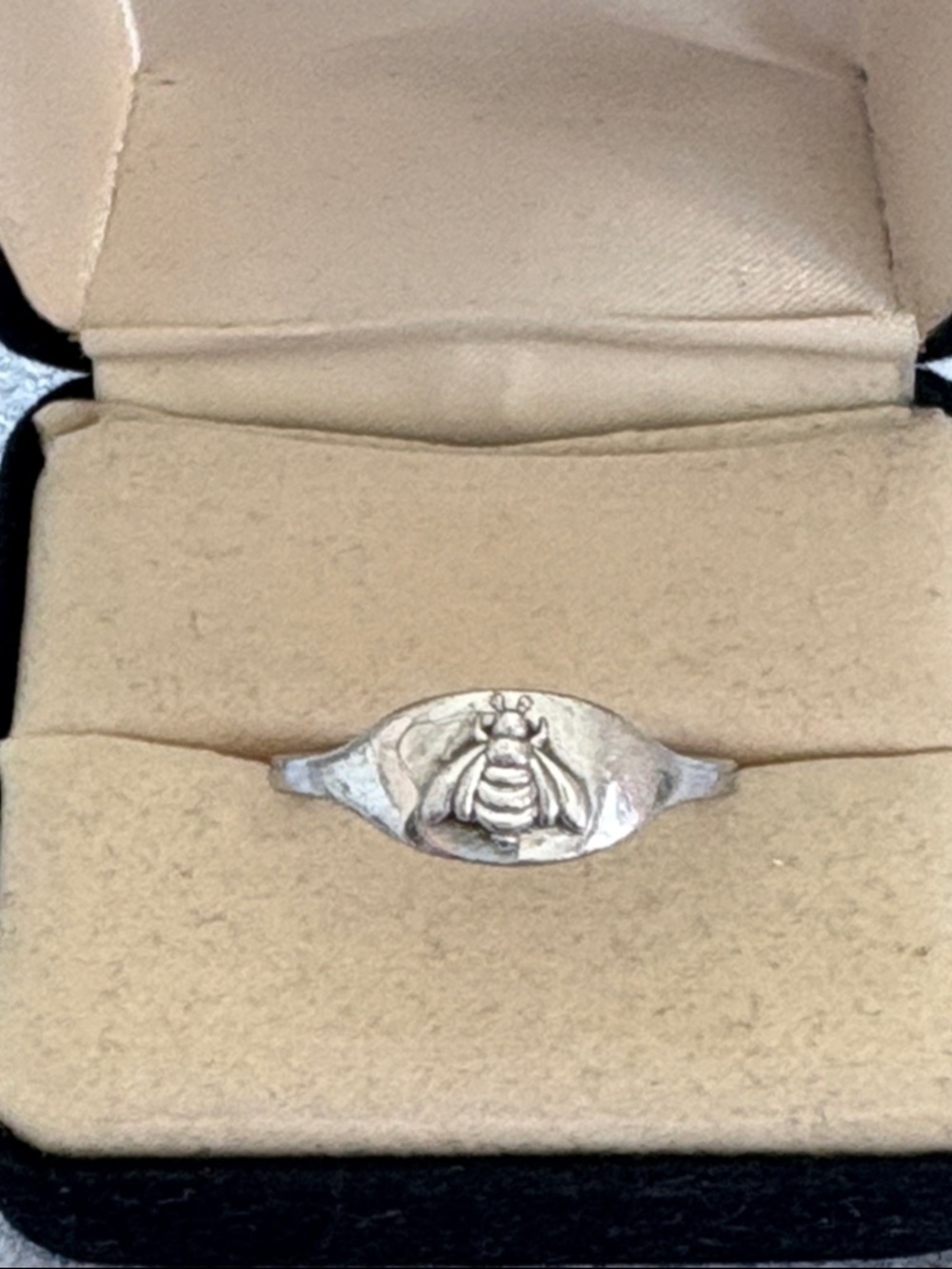 Mejuri Bee Signet Ring in Silver and Gold Tones